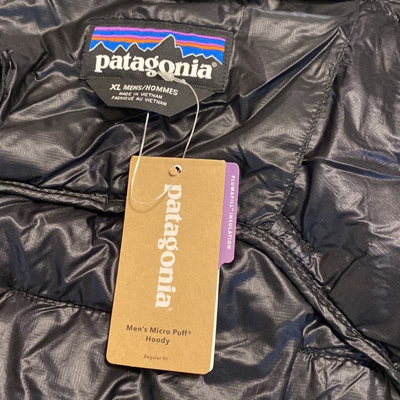 NEW Patagonia men’s micro puff hoody Brand New NWT perfect black reg fit XL - Picture 10 of 11